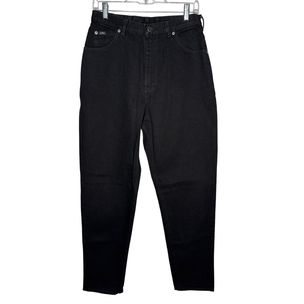 1990s Lee High Waist Black 100% Cotton Mom Jeans 30" Waist